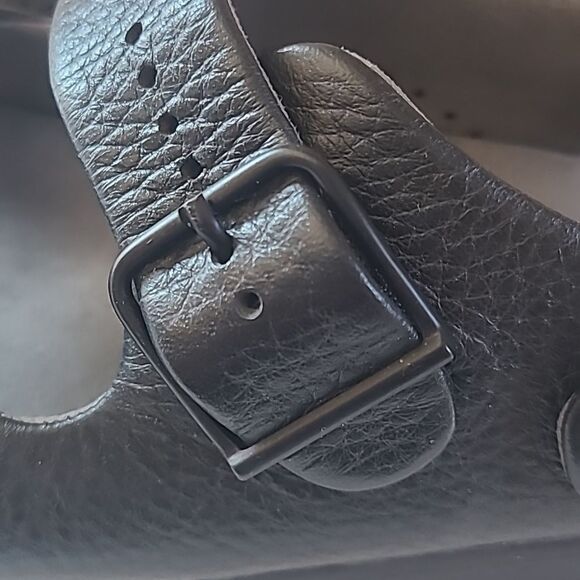 Relaxed Heel Strap Sandal Leather Tripad Comfort Sandals Black Size 7.5 W - Picture 10 of 16